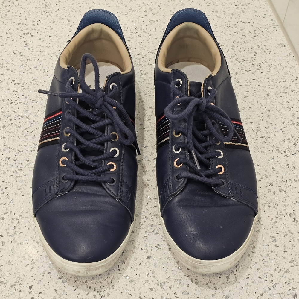 Paul Smith Navy Men's Sneakers Rainbow Stripe Sz 11 US